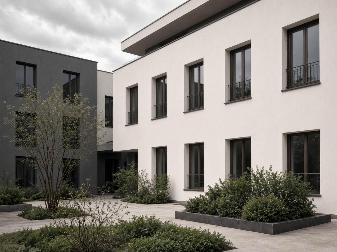 Zeitgenössische europäische Wohnarchitektur mit präzisen Fensterlaibungen